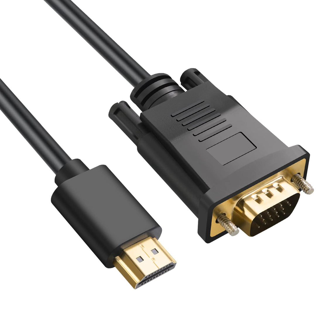 Omivine HDMI to VGA Cable, 1080P Male to Male Cable Adapter Compatible with Raspberry Pi, Roku, Computer, Desktop, Laptop, PC, Monitor, Projector, HDTV - 1M