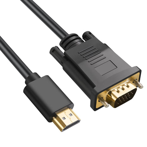 Omivine HDMI to VGA Cable, 1080P Male to Male Cable Adapter Compatible with Raspberry Pi, Roku, Computer, Desktop, Laptop, PC, Monitor, Projector, HDTV - 1M