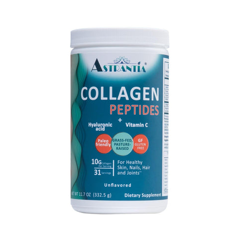 Astrantia Collagen Peptides Powder with Hyaluronic Acid & Vitamin C, 300g, 30 Servings, for Skin, Hair, Nails & Joint Health
