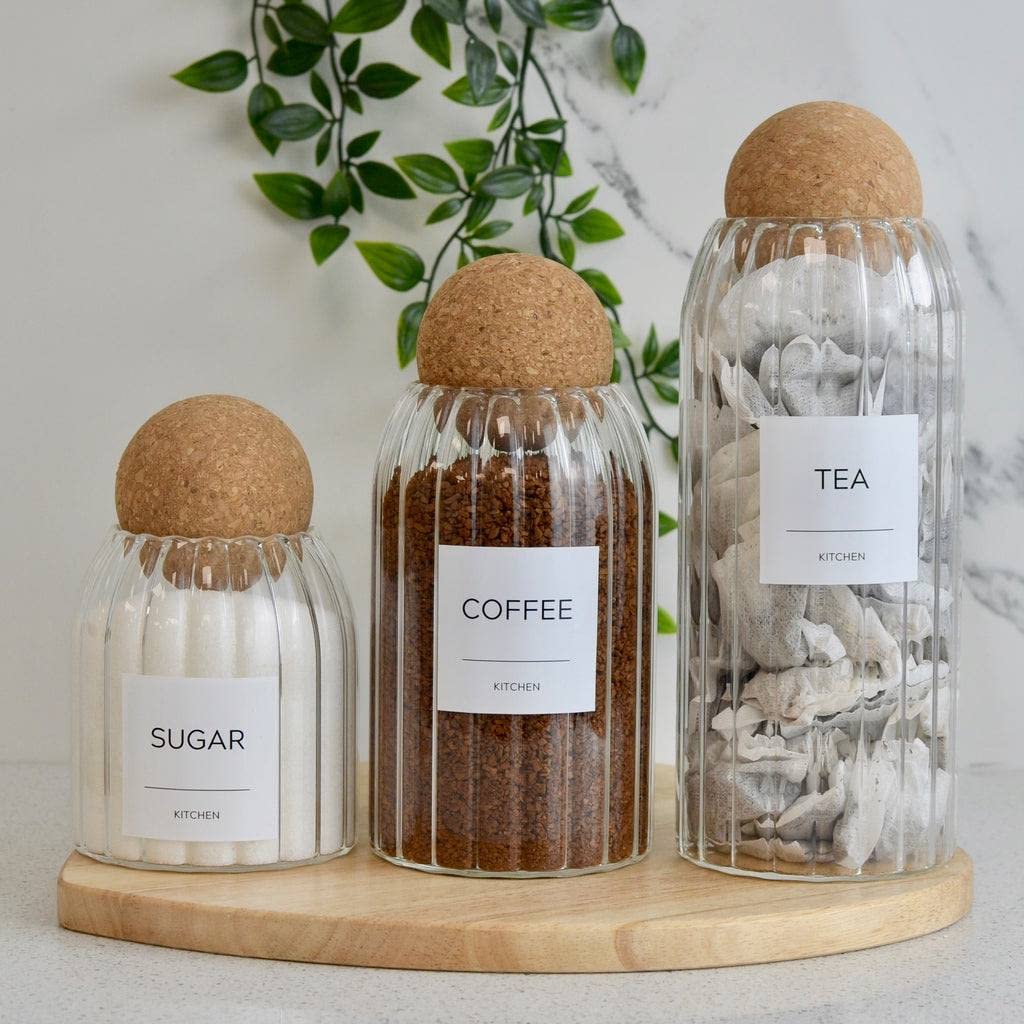 Crystal Glass 3 Piece Jar 500ml - 750ml - 1100ml