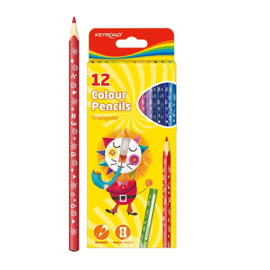Keyroad Triangular Wooden Colored Pencils 12 Colors Model KR971273