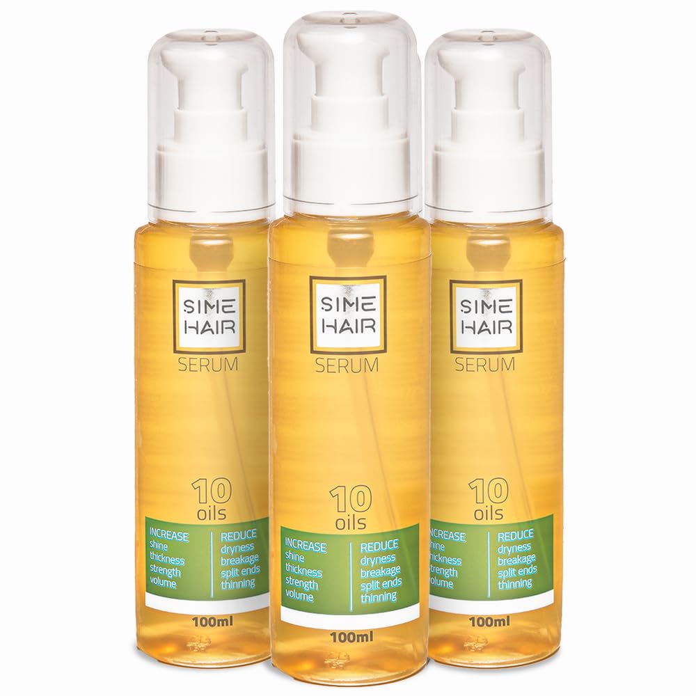 SIME HAIR leave-in hair serum 3PCS 100ML with 10 natural oils blend and keratin for frizzy & dry hair, damage control formula