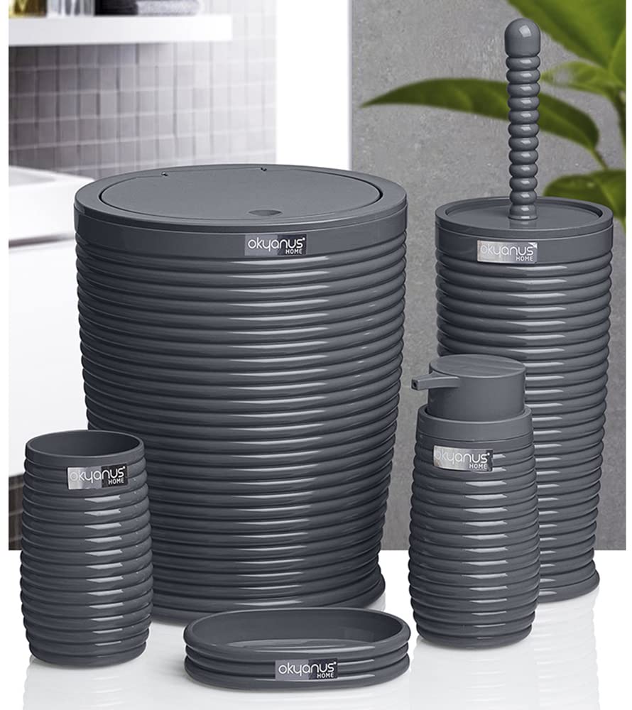 Okayanus home bathroom set of 5 pieces, elegance, gray