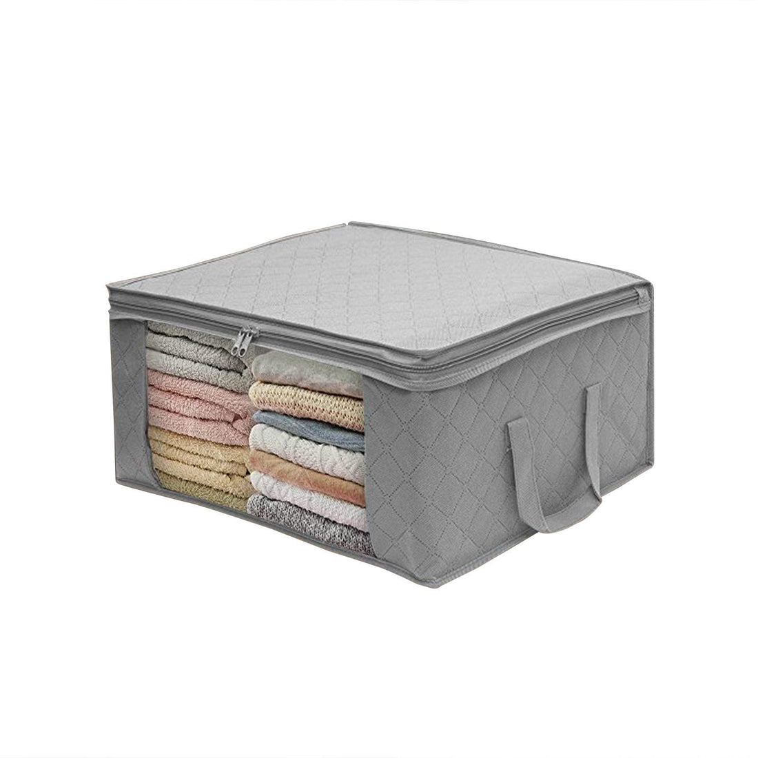 anmas power Underbed Storage Bags with Zips, Large Clothes Storage Bags with Strengthened Handles, Breathable Duvet Storage Bag King Size for Comforters, Clothes, Quilt, Blankets, Bedding (05A)