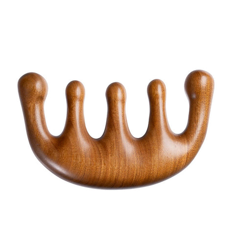 Wooden Massage Comb with Wide Tooth, Scalp Massager Round Tooth Comb, Gua Sha Manual Lymphatic Drainage Massage Tool, Fatigue Relieve Acupoint Massager