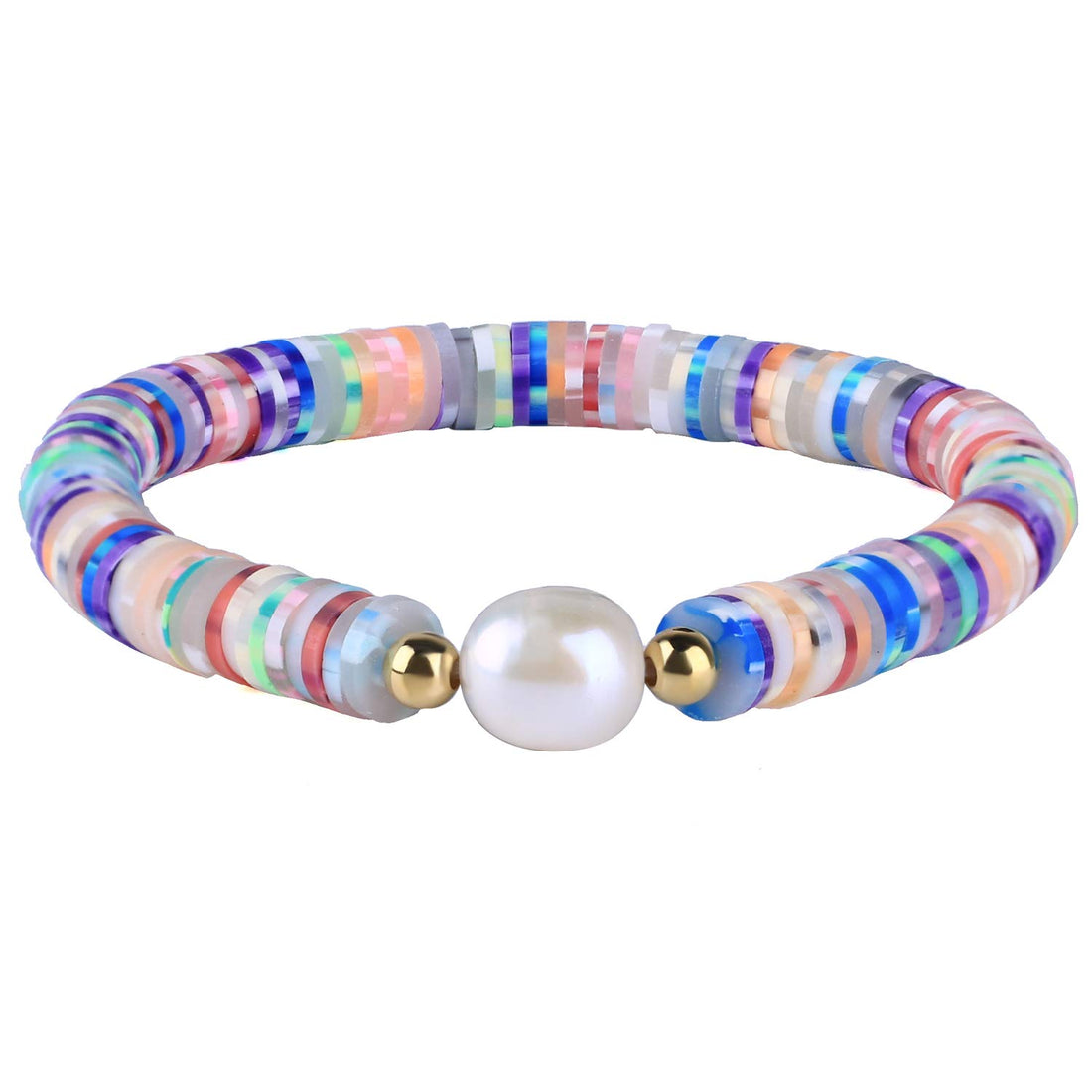 C·QUAN CHI Women Stretch Bracelets Friendship Charm Bracelet Heishi Bracelet Charm Friendship Bracelet, 10 inches, 0, 0