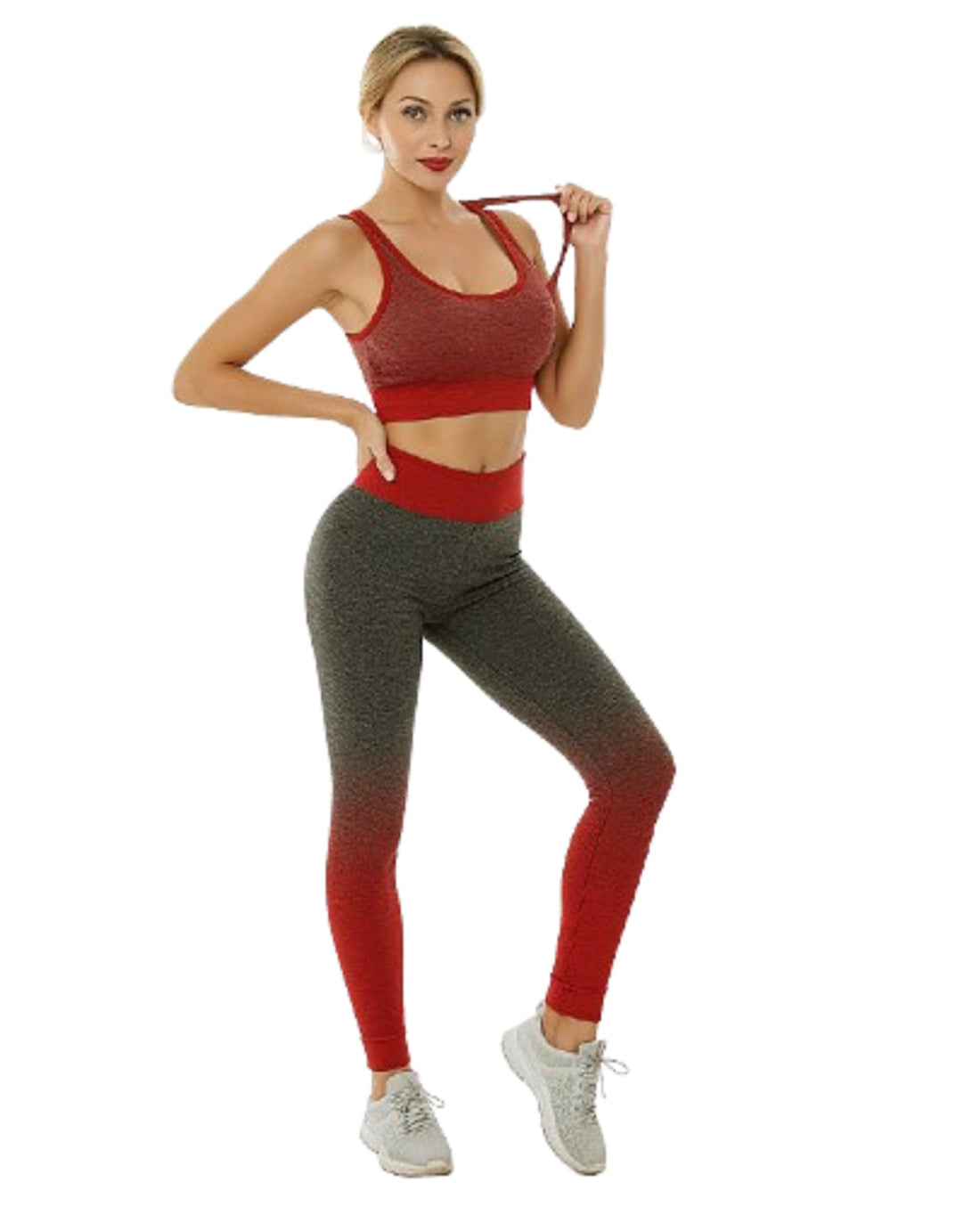 MIZAYEH Women's Seamless Comfortable Sports Set with Bra and Leggings - Sports Push Set for Workout & Gym