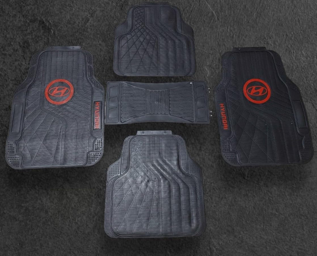 Heavy Duty 5pcs Front & Rear Rubber Floor Mats for Cars, SUV, Van & Truck,All Weather Protection Universal Fit- Hyundai
