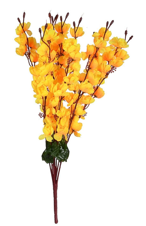 SOFIX Artificial Cherry Blossom Flower Bunch (Yellow)