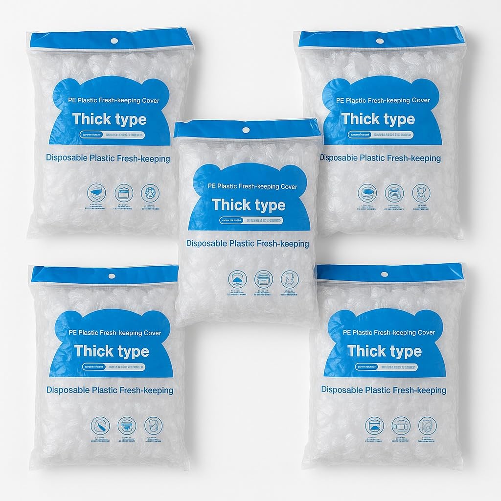 Disposable Food Covers 300Pcs PE Plastic Plate Covers 12 cm Heat-Resistant Dish Saver for Microwave and Refrigerator Use