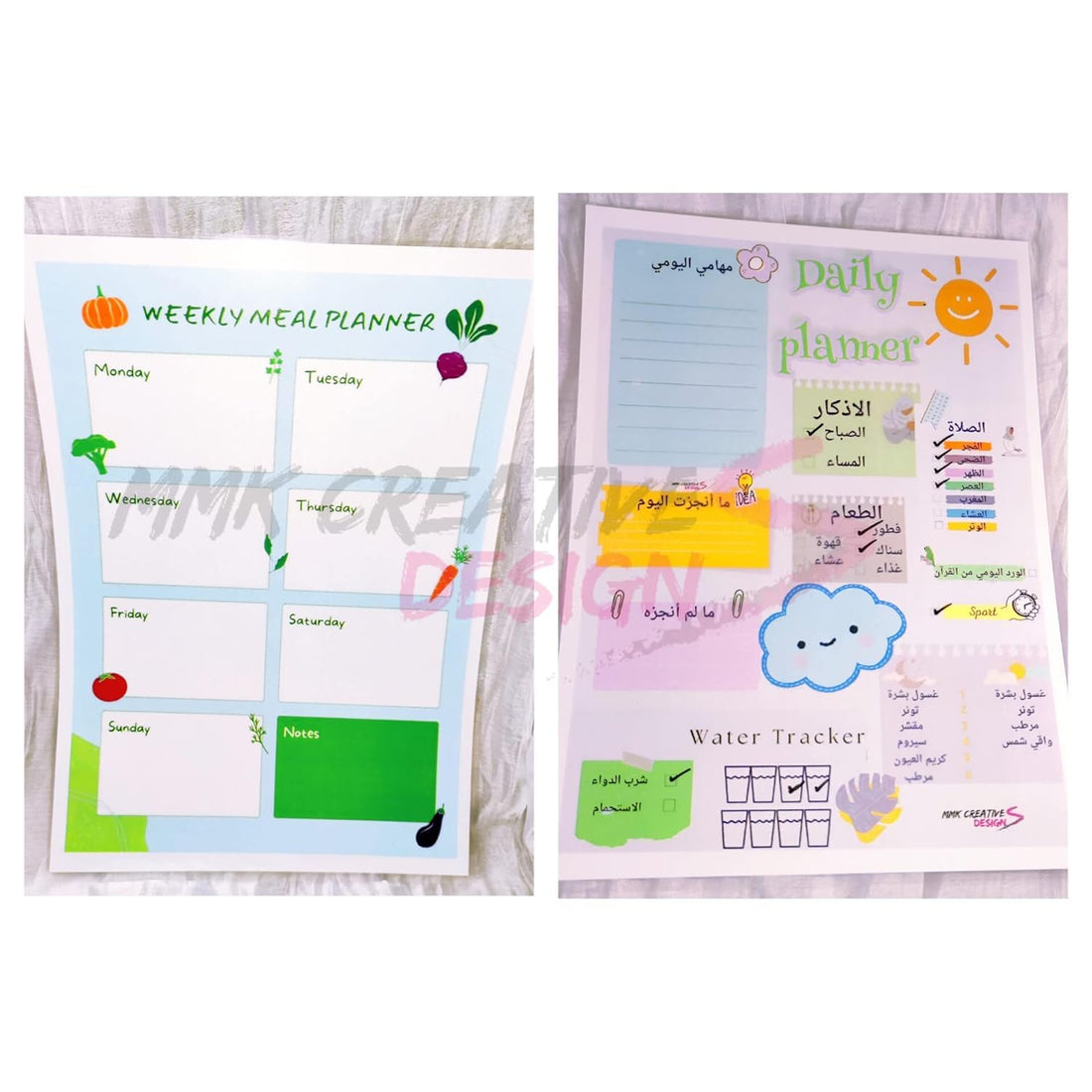 Weekly Meal Plann+Daily Outline (type and wipe) Waterproof Design 2_mmk