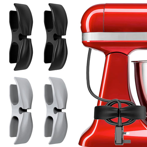 4pack Upgraded Adhesive Cord Winder Wrapper Holder - Kitchen Appliance Cord Organizer - Silicone, Lock Style, Compatible with Various Surfaces