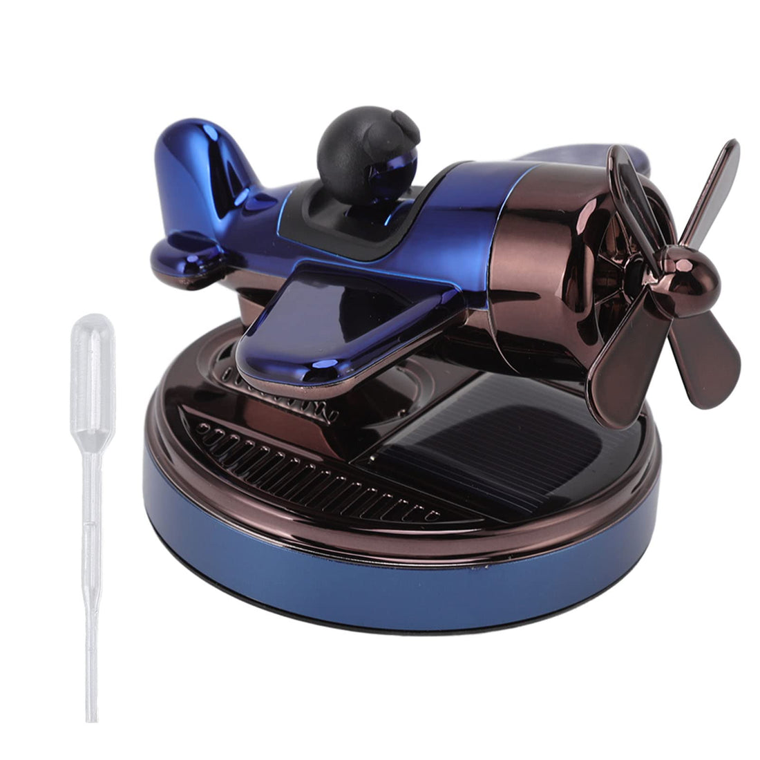 Cute Car Air Fresheners, Solar Automatic Rotating Aromatherapy Diffuser Helicopter Shape Car Fragrance Ornament with Dropper