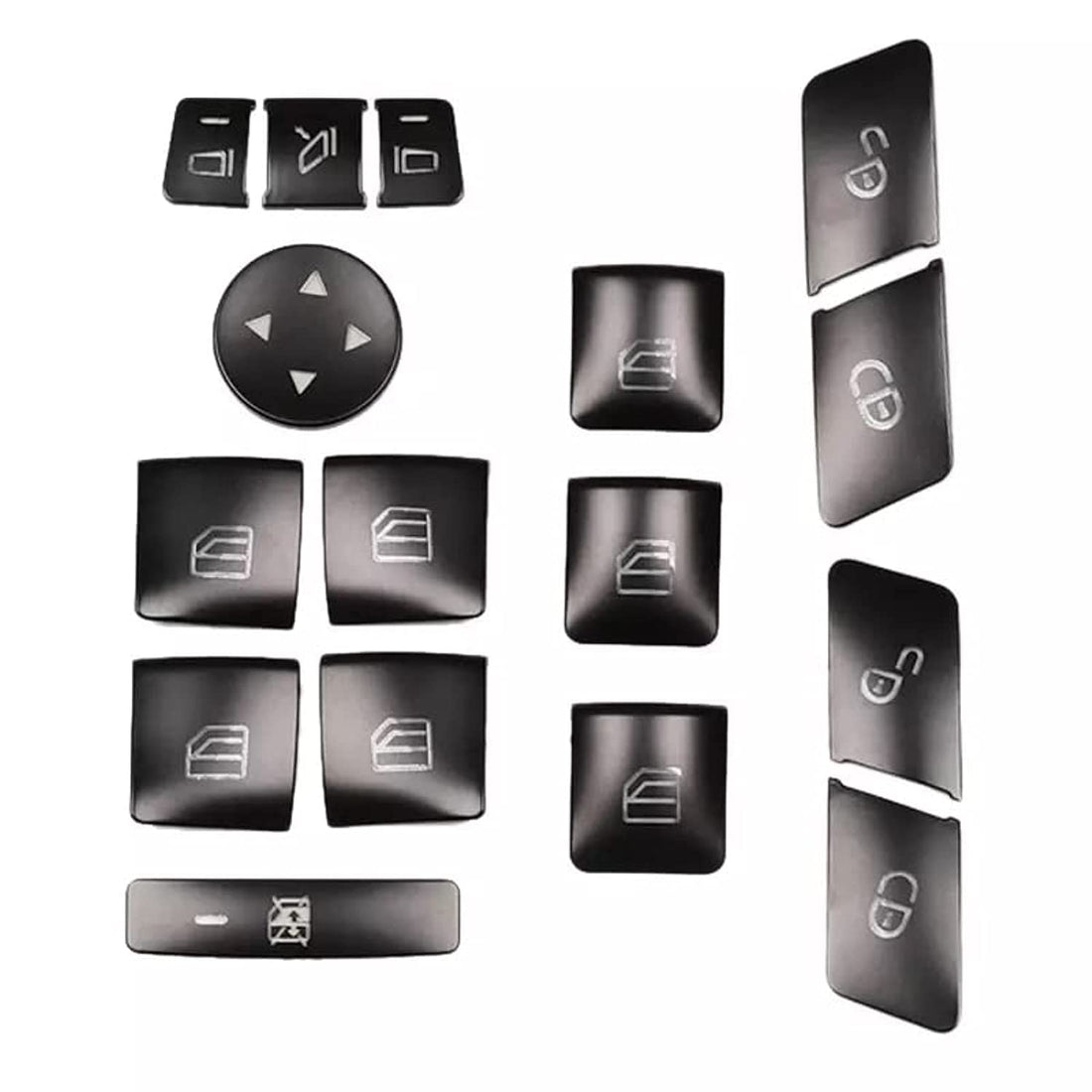 Car Window Glass Lift Button Sticker Door Lock Release Button Cover Sticker for Mercedes Benz A B C E GLA GLK GL ML GLE Class