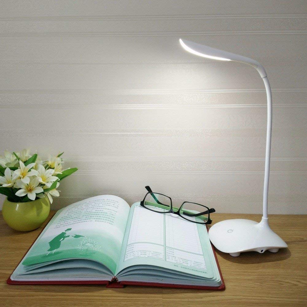 BUYPLUS Desk Lamp Study Lamp Night Light, Table Lamp for Dorm Room Study Desk, 2000mAh Battery Operated for Study Room and Study Table