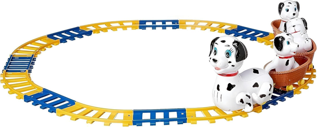 Toy Train- Electric Train Set with Dalmatian Figures, Music and Light Features, Interactive Educational Toy for Toddlers, Supports Early Learning and Creative Exploration in a Safe, Brain-Stimulating