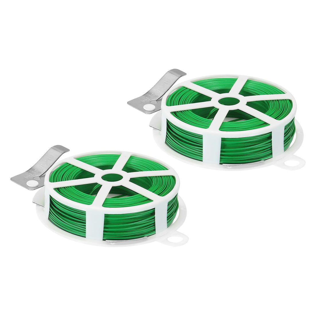 PATIKIL 164ft/50M Twist Ties, 2 Pack PE Garden Plant Ties with Cutter Reusable for Gardening Climbing Vines Office Home Cable Organizing, Green