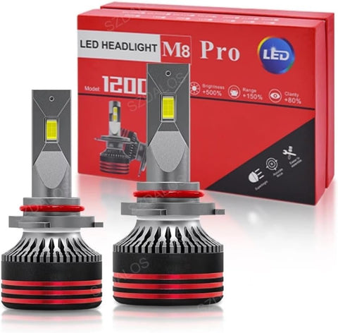 Car LED Bulb, 130W, 12000 Lumens, Bridgelux CSP Chips, Matrix Cooling System, IP68 Waterproof, Pair (9005)
