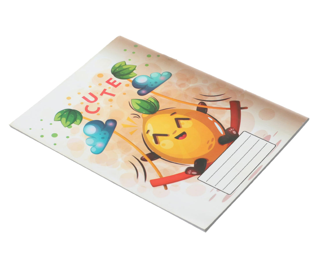 Extra Line School Notebook Graph Paper 28 Sheets Cute Shape Cover unique notebook for children and drawing practice Yellow