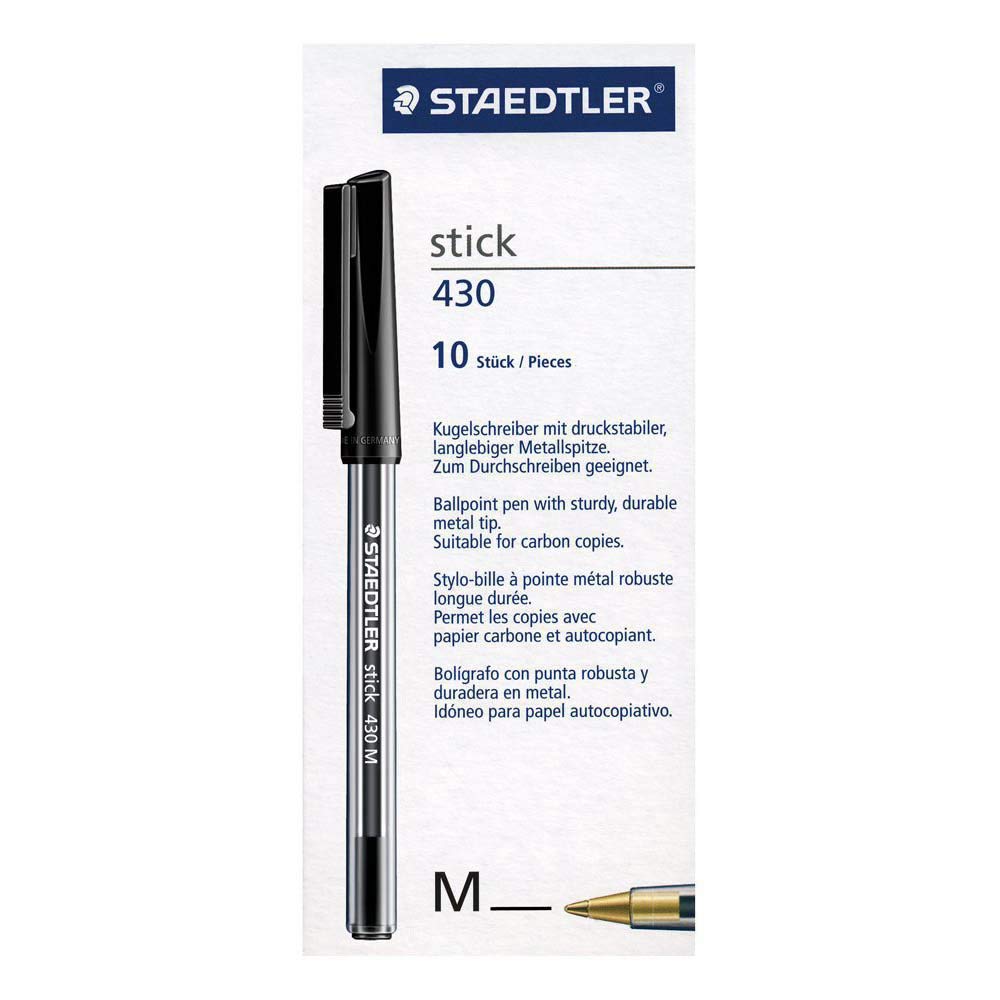 Ball Pen Black - Staedtler Stick 430 M (Pkt of 10)