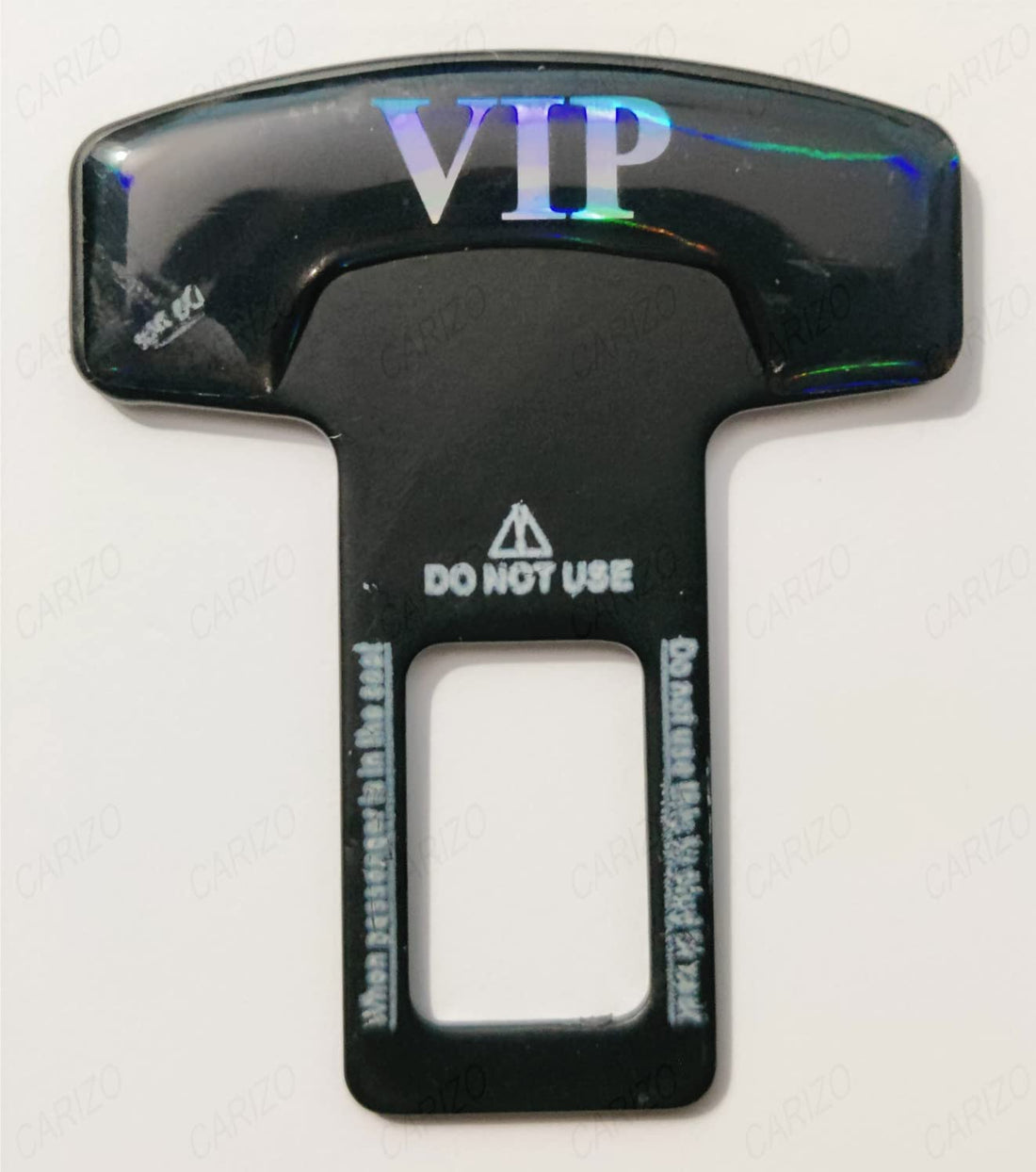 CARIZO® Car Seat Belt Clip | Universal Car Seat Belt | Silencer Metal Tongue | Seat Belt Buckle| Pack of 2 | (Design - VIP) Compatible with All Cars
