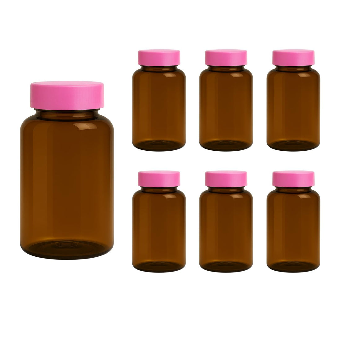 Offer 6 Pack Clear Brown Plastic Bottles 240ml Empty All Purpose Refillable Sterilized Medicine Bottles (pink)