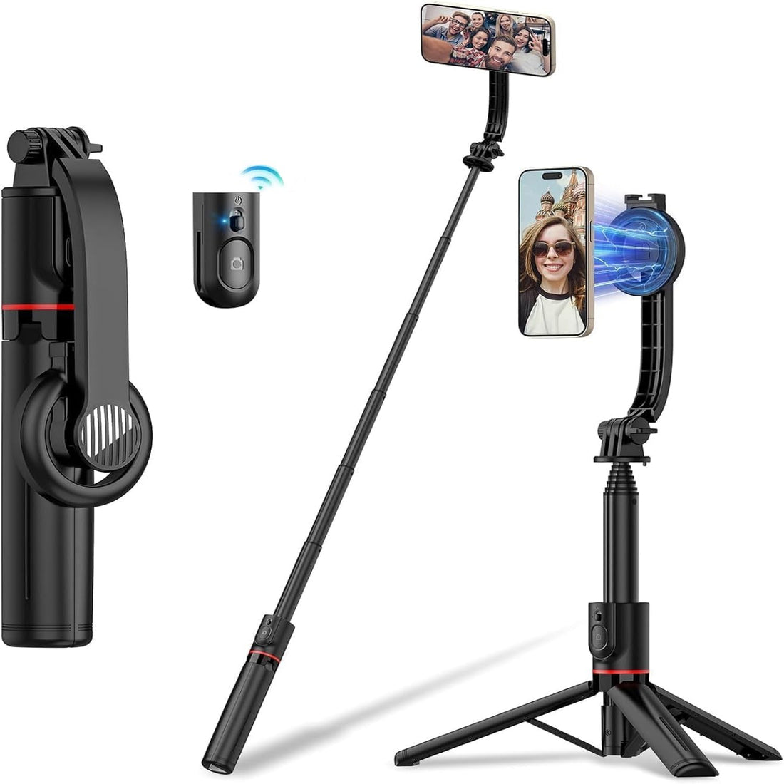 Selfie Stick Tripod 170CM with Wireless Remote, Cellphone Selfie Stick Tripod with LED Fill Light, for iPhone 15/14/14 pro/13/13 Pro/12/11/11 Pro/XS Max/XS/XR/X/8/7 and Android Smartphone (SF19)