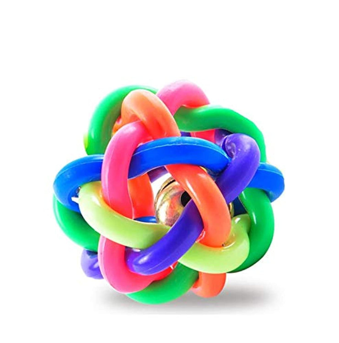 Pet supplies colorful braided bell ball Toy twisted rubber ball dog bite toys medium