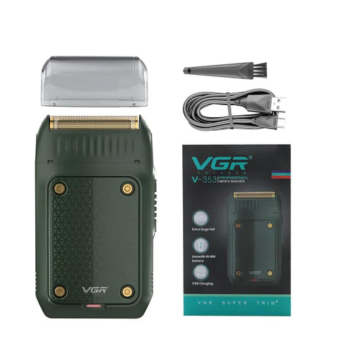 VGR V-353 Professional Ultra Thin Electric Shaver - Rechargeable Razor for Face Care, Beard Trimmer With Reciprocating Blade, USB Travel Shaver for Men