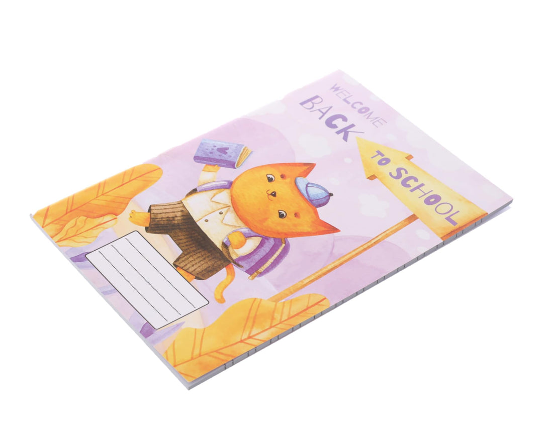 Extra Line School Notebook Stapled English 40 Sheets Back to School Welcome Design Coated Cover