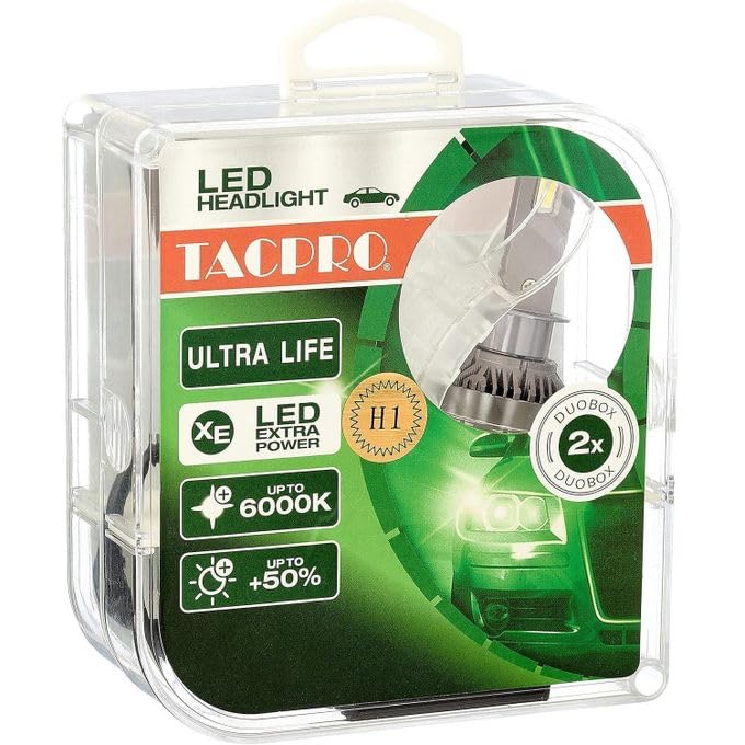 TAC PRO H1 LED Headlight Bulbs Kit 50% Brightness 6000K 650W