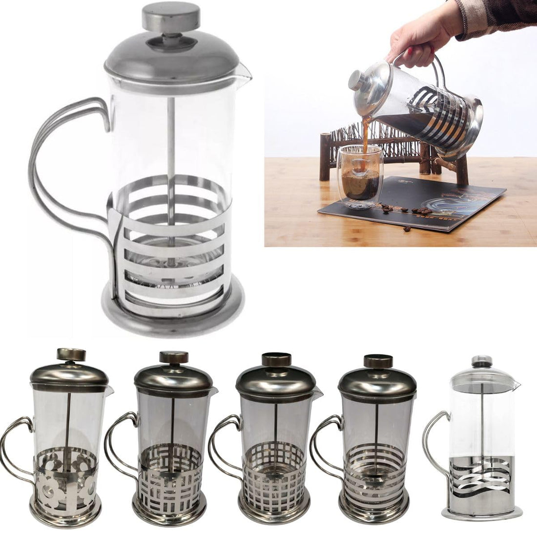 French Press 600ML All Stainless Steel Coffee Maker, Washable Filter. Premium Quality - R78