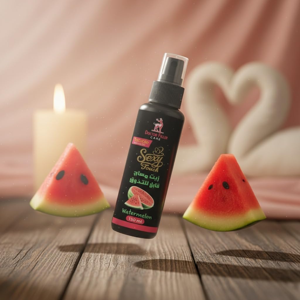 Natural Tasty Massage Oil, Watermelon Flavor, 150 ml