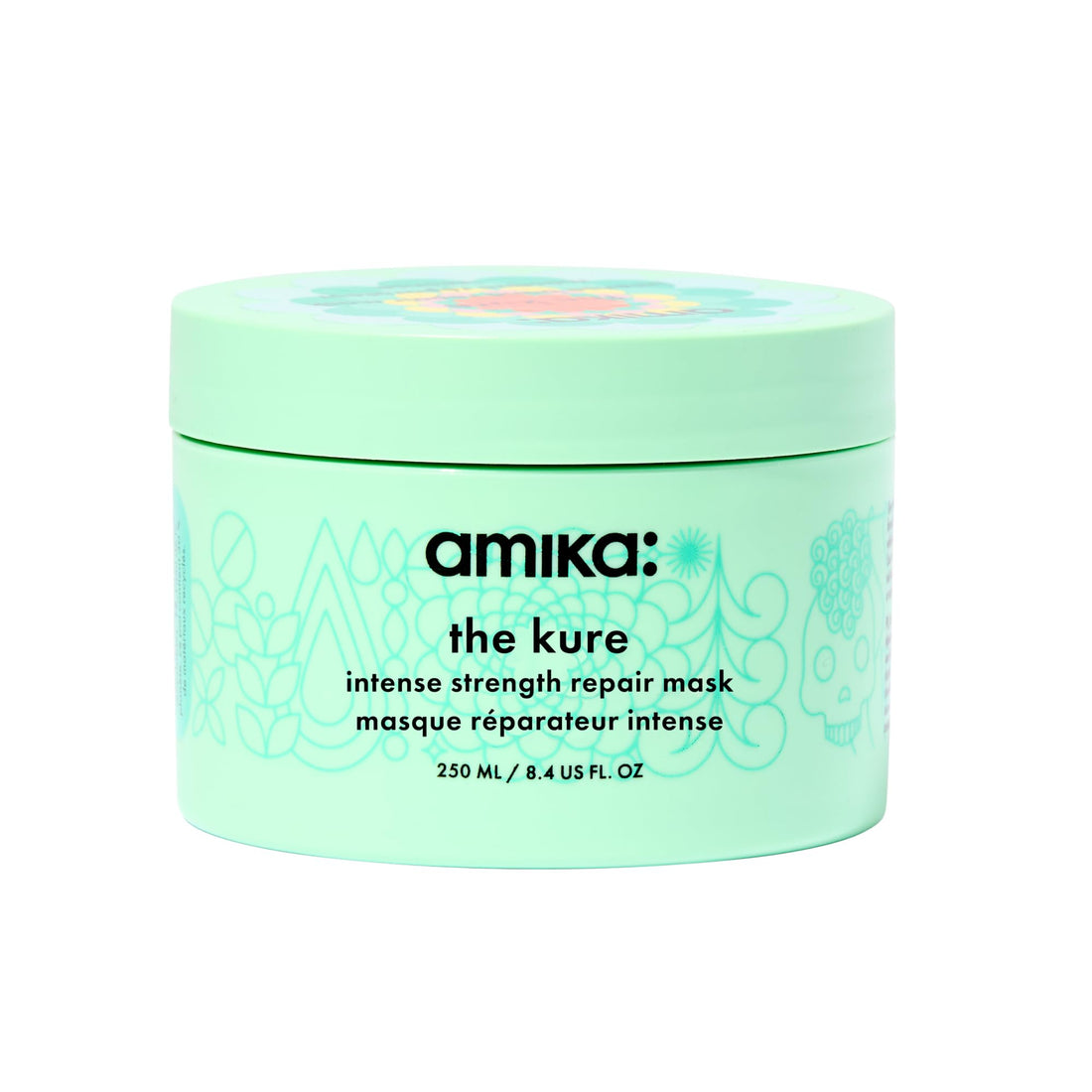 amika the kure intense strength repair hair mask - strengthening hair care for dry, damaged strands - rich deep conditioner enriched with bond fortifying technology to help reduce breakage (250 ml)