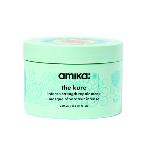 amika the kure intense strength repair hair mask - strengthening hair care for dry, damaged strands - rich deep conditioner enriched with bond fortifying technology to help reduce breakage (250 ml)
