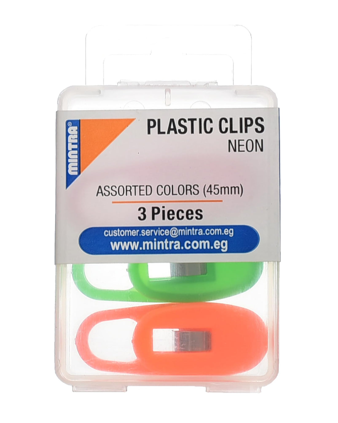 Mantra Model 96950 Plastic Case Binder Clips - 45mm Fluorescent Colors, Pack of 3 Large Clips for Thick Documents, Strong Grip - Fluorescent