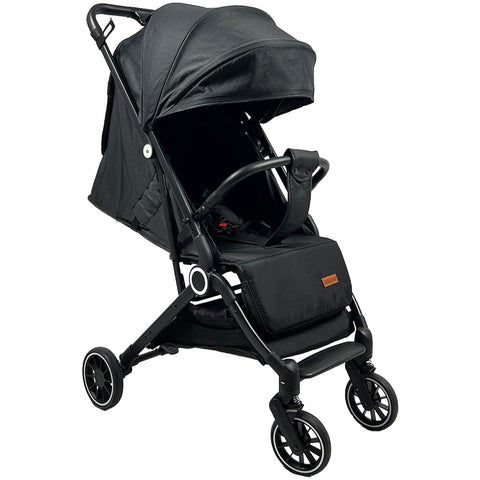 Ultra Lightweight Foldable Travel Stroller (Suitable for Air Travel), Stroller/Seat/Pushchair for Newborns, Infants and Toddlers (From Birth to 3 Years) (0-18 kg)_happy_kiddo (black)