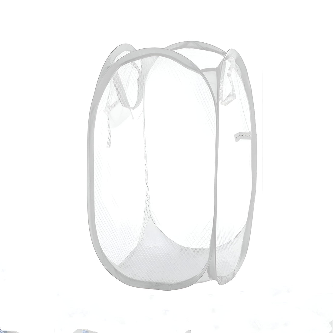 Contemporary Wash Bin - Fashion-forward laundry solution with foldable thick mesh build, metallic supports, and lightweight handles for easy home integration and use.