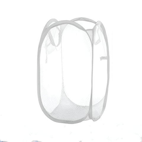 Contemporary Wash Bin - Fashion-forward laundry solution with foldable thick mesh build, metallic supports, and lightweight handles for easy home integration and use.