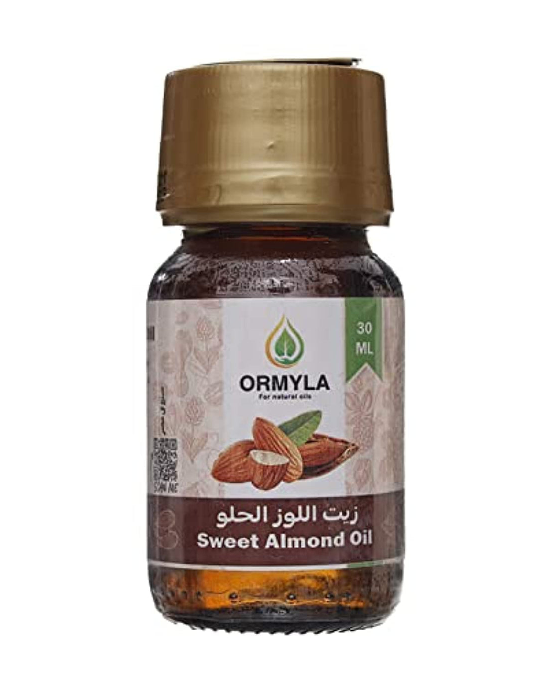 Ormyla Sweet Almond Oil Raw Virgin for Hair, Face and Body, 30 ml