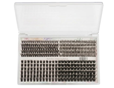 LAHES 240PCS - Extensions Individual Lash Volume 6D mink - FREE EYELASHES - Natural Eyelashes (2 MM TO 10 MM-MIX)-ONE BY ONE-TL34+TLO8+TL27+40P.0.07DMIX -4 shape