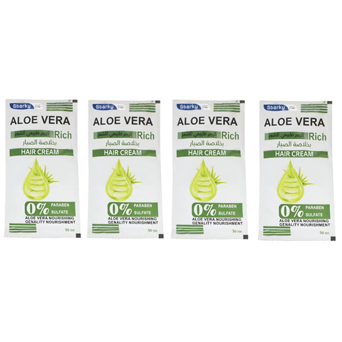 Starky Aloe Vera Hair Cream For All Hair 0% Paraben&Sulfate 50 ml-4 Sheets