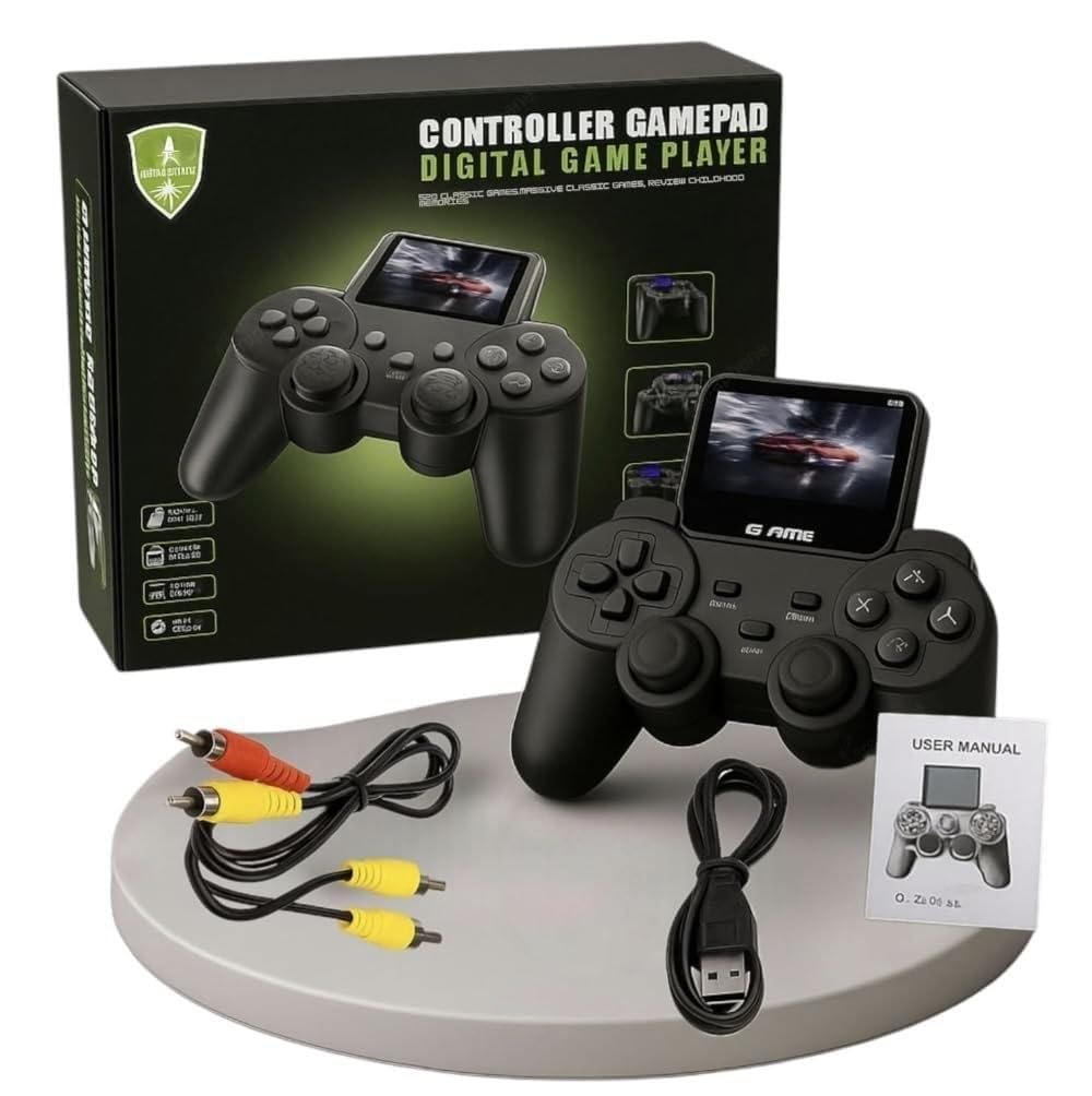 Portable Digital Game Console, Black, with Built-in Screen, HDMI Connection to TV, Classic