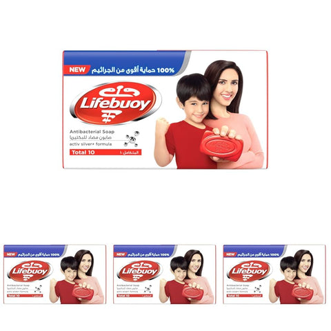 Lifebuoy Antibacterial bar soap, Total Care Made with Activ Silver Formula 115G (Pack of 4)