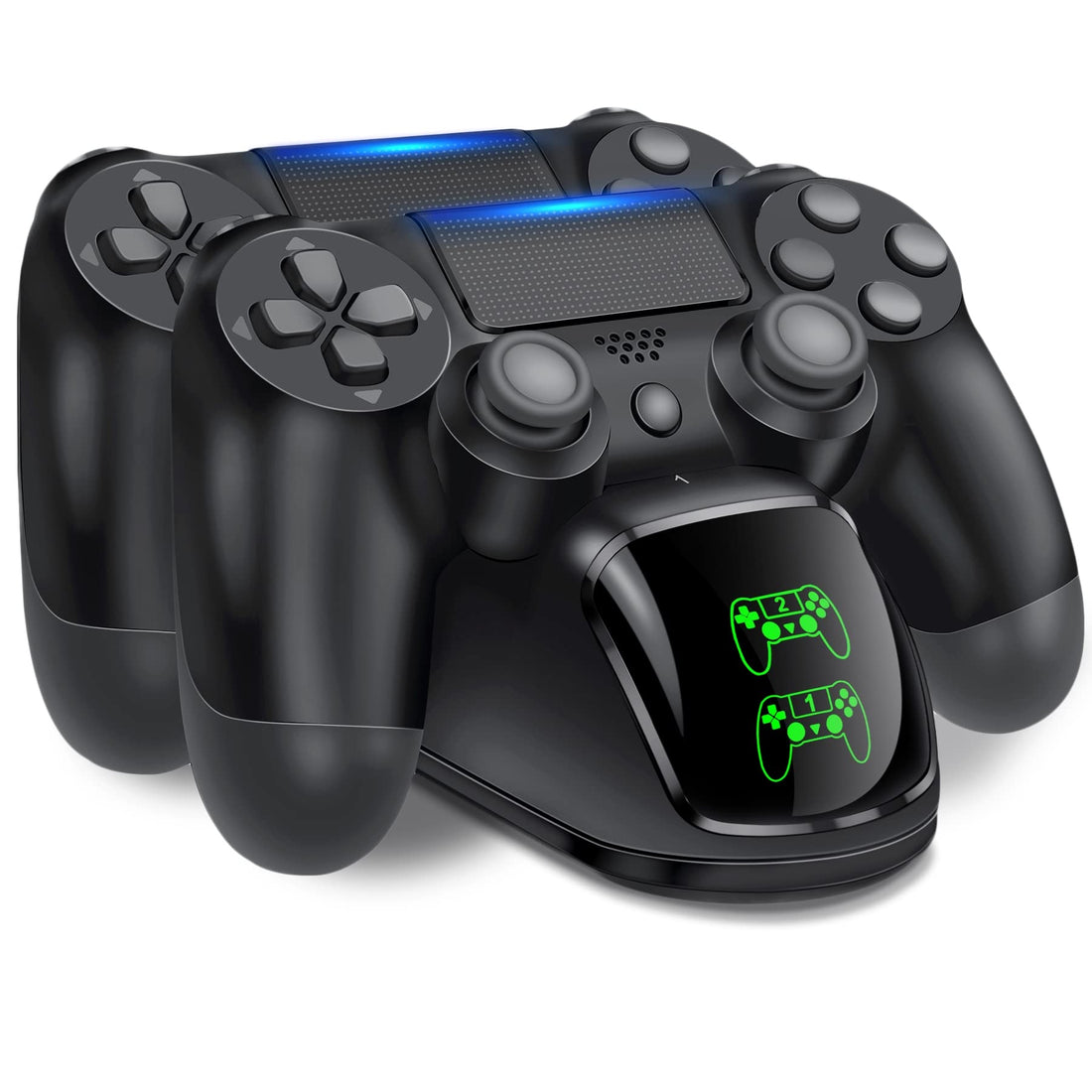 HELLCOOL Charging Station for PS4 Controller, Charging Station with 2 Hours Quick Charge/LED Display for PlayStation 4/PS4 Slim/PS4 Pro Wireless Controller