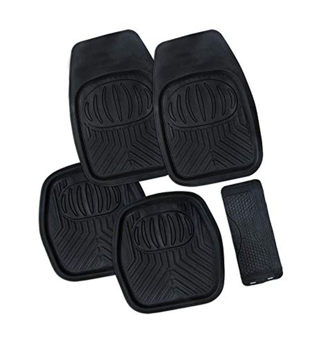 Generic Universal Car Floor Mats, High Edge Design, 5-Piece Set, Black, 30x20x10 cm, All Vehicle Types Compatible