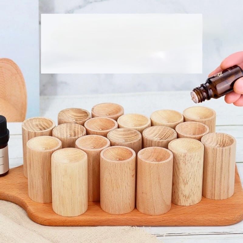 Natural Wood Aroma Diffuser 3cm H x 3cm Diameter for Home Office Car Wood Essential Oil Diffuser for Aromatherapy
