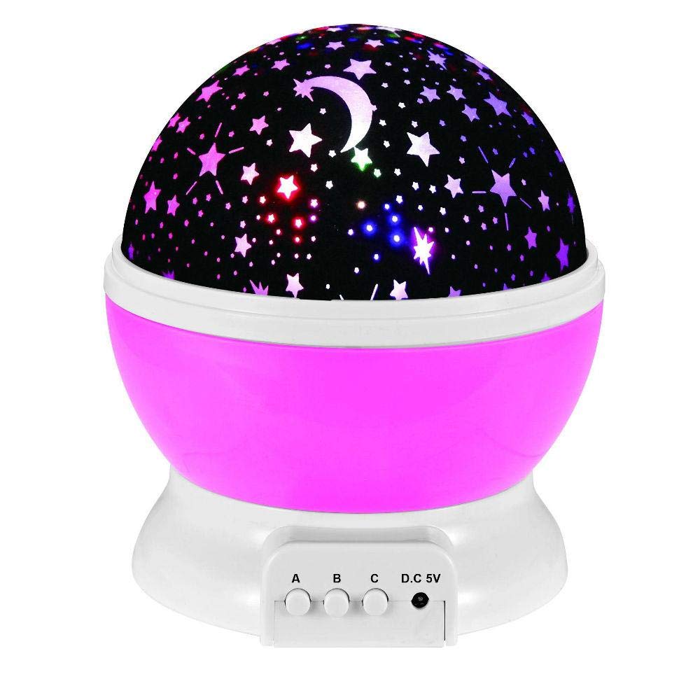 Baby Kid's Sleeping Projector Night Light LED Star Master Sky Lamp (Pink)