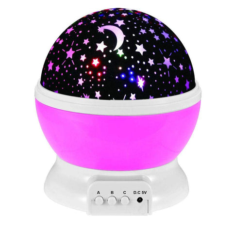 Baby Kid's Sleeping Projector Night Light LED Star Master Sky Lamp (Pink)