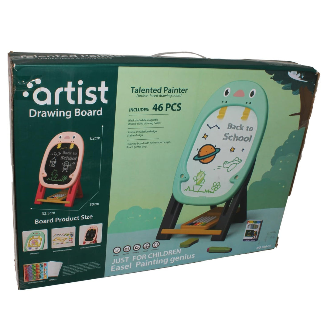 Kids Double-Sided Drawing Board with 46 PCS
